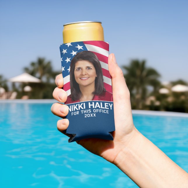 Nikki Haley - Foto der Kampagne unter amerikanisch Selters Dosenkühler (In Situ Pool)