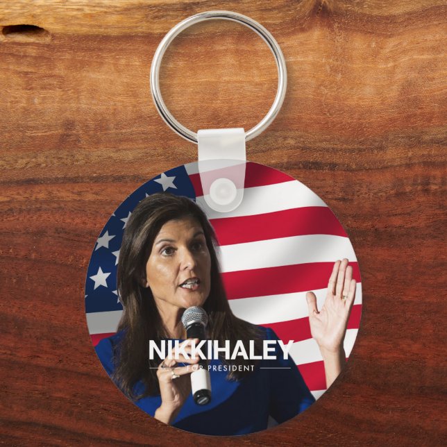 Nikki Haley für Präsident 2024 Schlüsselanhänger (Vorderseite)