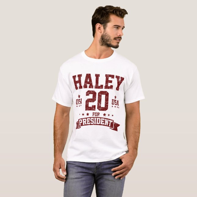 NIKKI HALEY FÜR PRÄSIDENT USA 2020 T-Shirt (Vorne ganz)