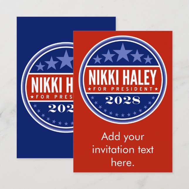 Nikki Haley für Präsidentin 2028 (Vorne/Hinten)