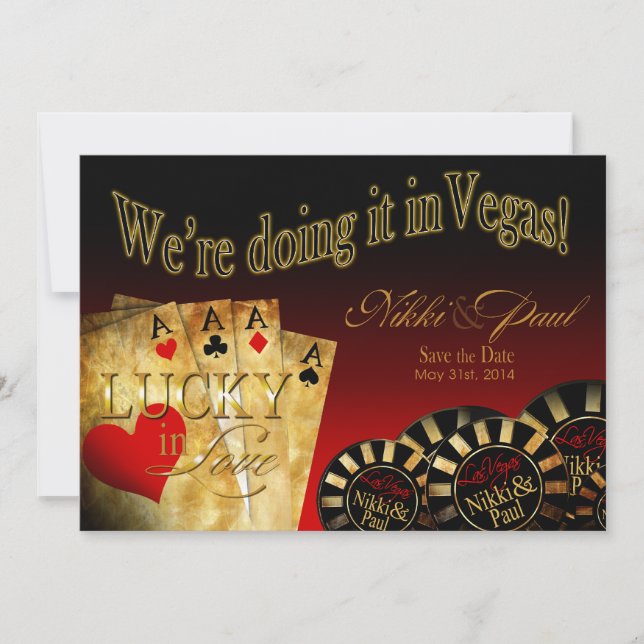 Nikki & Paul Las Vegas Deluxe Save the Date (Vorderseite)