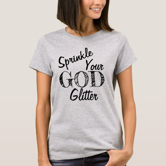 "Nikki" Sprinkle Dein Gott Glitzer Original SCHWAR T-Shirt (Vorderseite)
