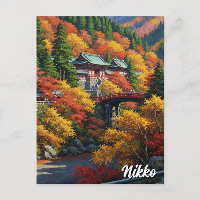Nikko Japan Reise Postkarte (Vorderseite)