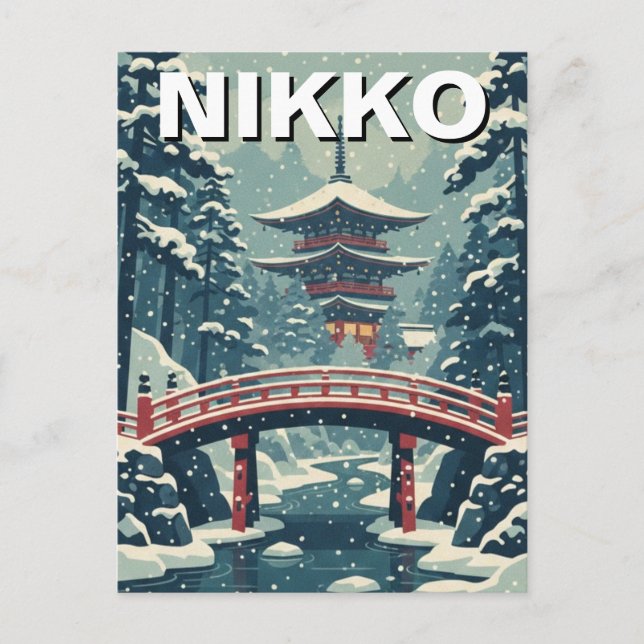 Nikko Japan Reise Postkarte (Vorderseite)