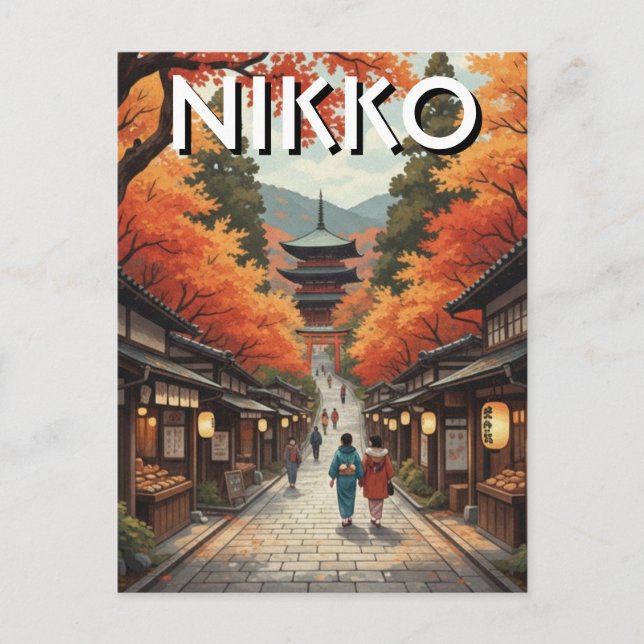 Nikko Japan Reise Postkarte (Vorderseite)