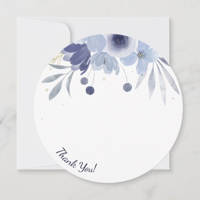 Niko Round Foto Vielen Dank Einladung (Vorderseite)