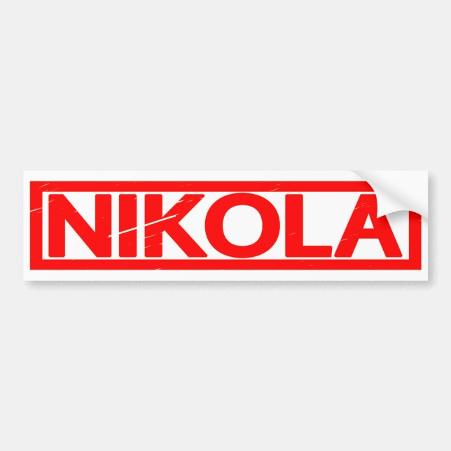 Nikola Briefmarke Autoaufkleber (Vorne)