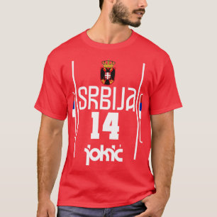 Nikola Jokic Retro Serbien Jersey Fan Art T-Shirt