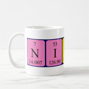 Nikola Namen-Tasse periodischer Tabelle Kaffeetasse