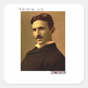 Nikola Tesla (369) Quadratischer Aufkleber