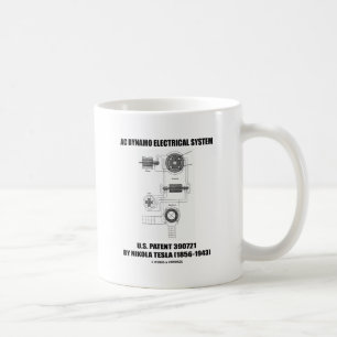Nikola Tesla AC Dynamo Electrical System Patent Tasse