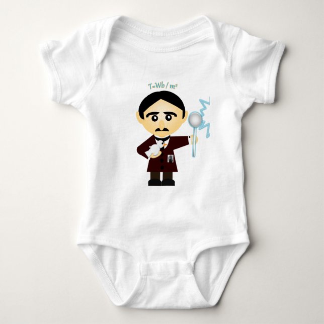 Nikola Tesla Baby Strampler (Vorderseite)