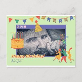 Nikola Tesla Birthday Grußkarte Postkarte