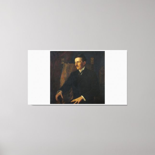 Nikola Tesla Blue Print Leinwanddruck (Vorderseite)