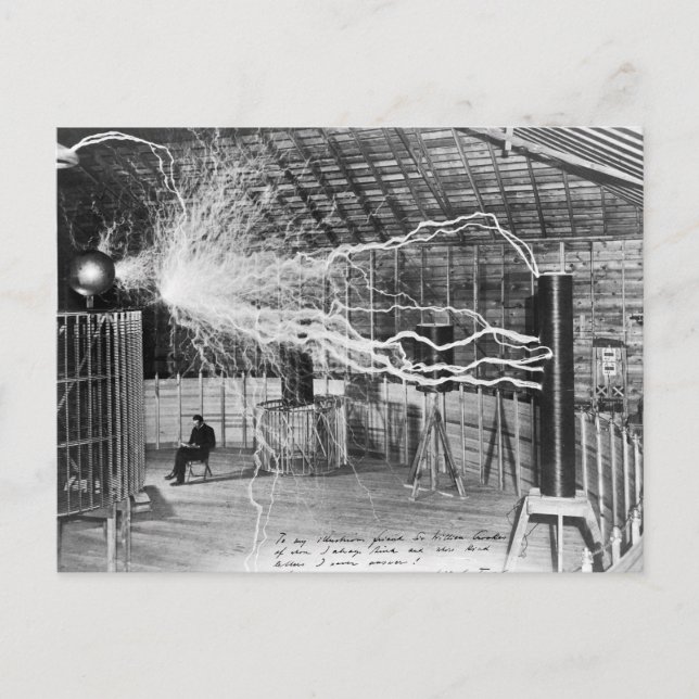 Nikola Tesla, Colorado Springs, 1899 Postkarte (Vorderseite)