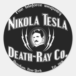 Nikola Tesla Death-Ray Co. Runder Aufkleber