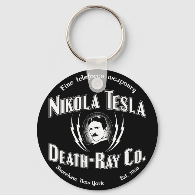 Nikola Tesla Death-Ray Co. Schlüsselanhänger (Vorderseite)