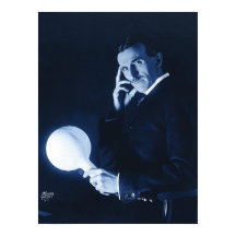 Nikola Tesla demonstriert drahtlose Energieübertra