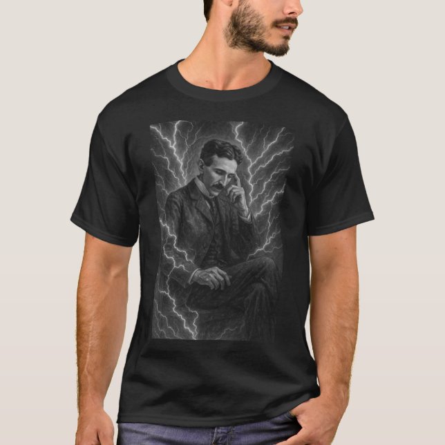 Nikola Tesla - Der T - Shirt der Elektrodenker (Vorderseite)
