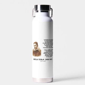 Nikola Tesla Edison Needle Haystack Theorie Zitat Trinkflasche