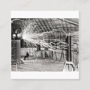 Nikola Tesla Electric Quadratische Visitenkarte