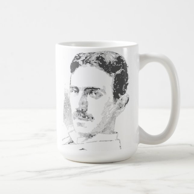 Nikola Tesla Face Kaffeetasse (Rechts)