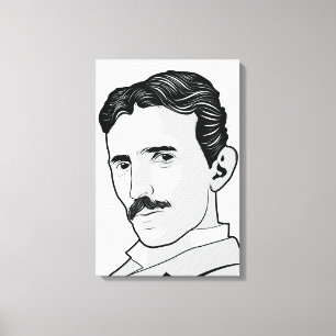 Nikola Tesla Face Leinwanddruck
