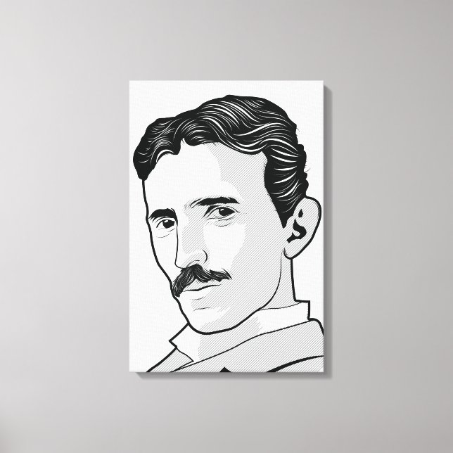 Nikola Tesla Face Leinwanddruck (Vorderseite)
