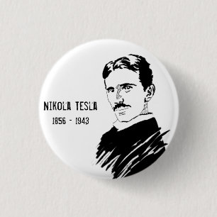 Nikola Tesla Genie-Erfinder-Abzeichen Button