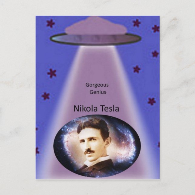 Nikola Tesla Genius Postkarte (Vorderseite)
