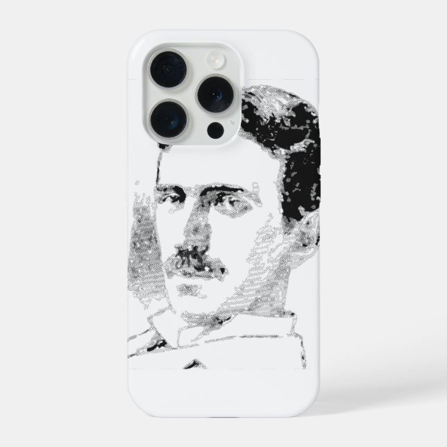 Nikola Tesla Gesicht iPhone Hülle (Rückseite)