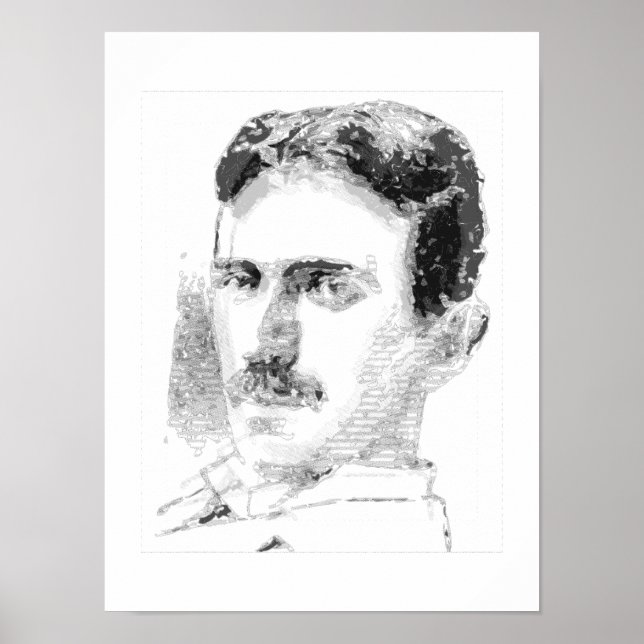Nikola Tesla Gesicht Poster (Vorne)