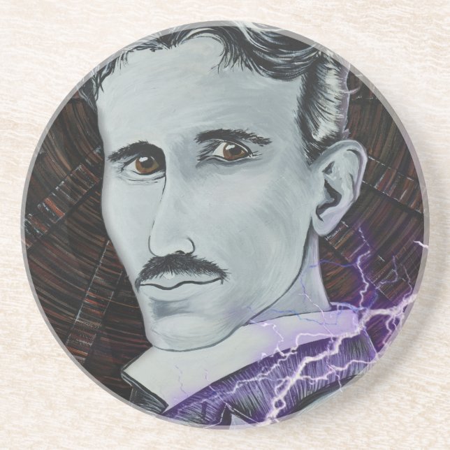 Nikola Tesla Getränkeuntersetzer (Vorne)
