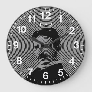 Nikola Tesla Große Wanduhr