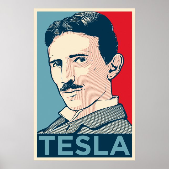 Nikola Tesla Hope Portrait Poster (Vorne)