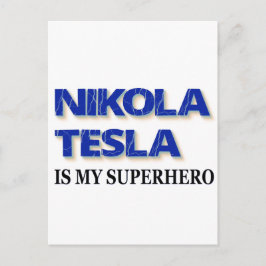 Nikola Tesla ist mein Superheld Postkarte