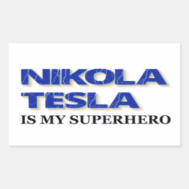 Nikola Tesla ist mein Superheld Rechteckiger Aufkleber