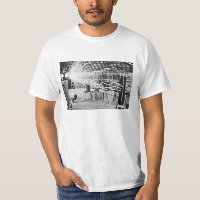 Nikola Tesla-Laborstrom-Bild T-Shirt (Vorderseite)