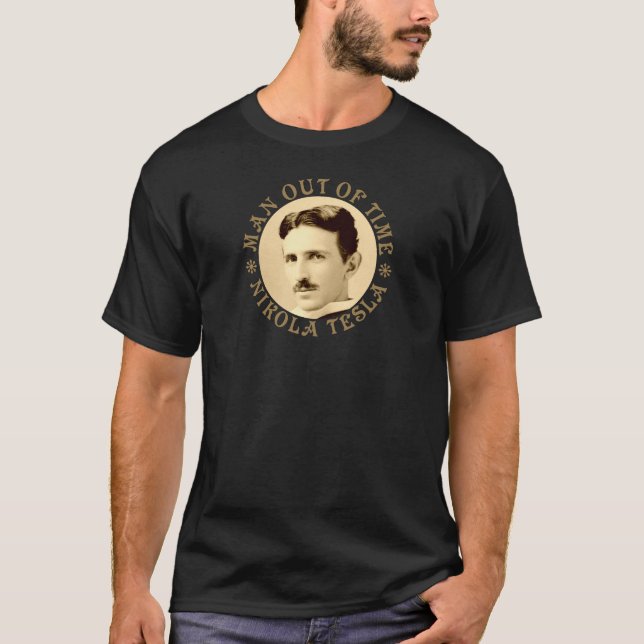 Nikola Tesla - Mann aus der Zeit - Altes Gold - ZZ T-Shirt (Vorderseite)