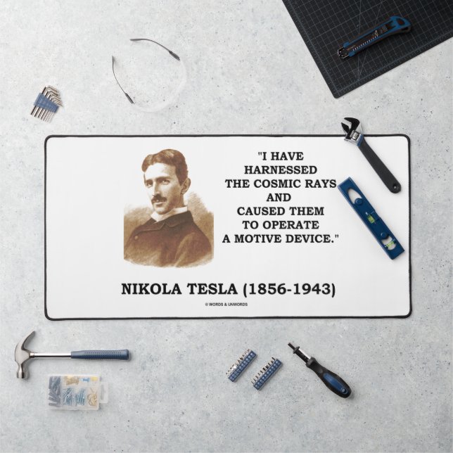 Nikola Tesla nutzte kosmische Rays-Motive Schreibtischunterlage (Arbeitsplatz)