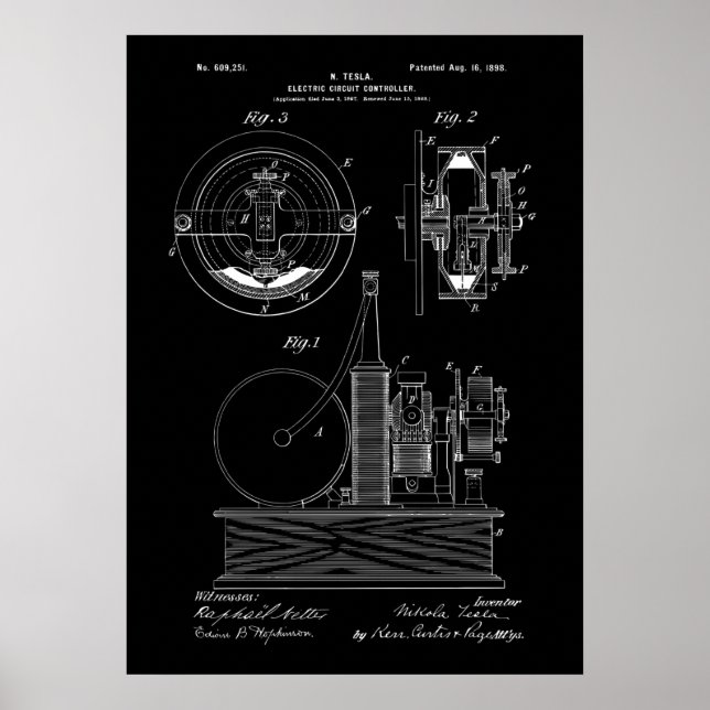 Nikola Tesla Patent Poster (Vorne)