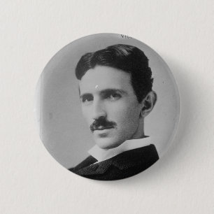 Nikola Tesla Portrait Button