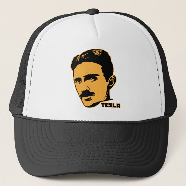 Nikola Tesla Portrait Hat Truckerkappe (Vorderseite)