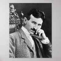 NIKOLA TESLA PORTRAIT IN SCHWARZ UND WEISS