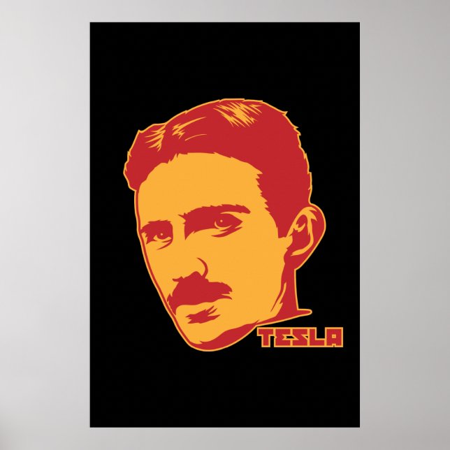 Nikola Tesla Portrait Poster (Vorne)