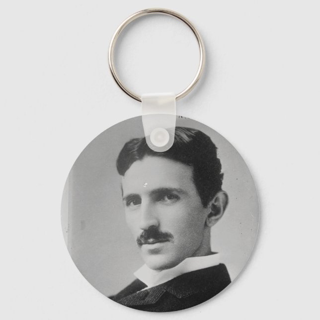 Nikola Tesla Portrait Schlüsselanhänger (Vorderseite)
