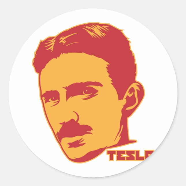Nikola Tesla Portrait Sticker (Vorderseite)