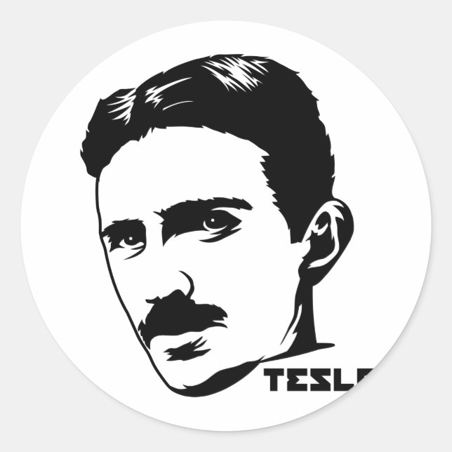 Nikola Tesla Portrait Sticker (Vorderseite)