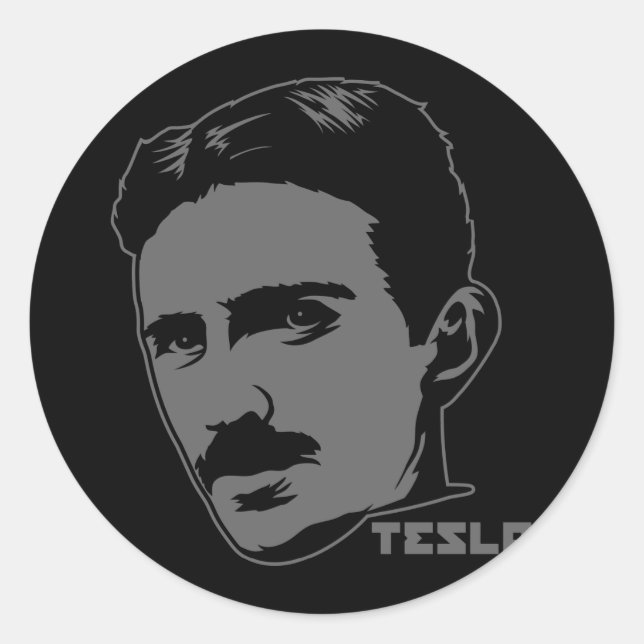 Nikola Tesla Portrait Sticker (Vorderseite)