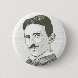Nikola Tesla-Porträt Button